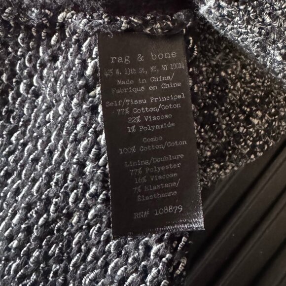 Rag and Bone Metallic Knit Moto Zip Cardigan Sweater - Picture 6 of 6